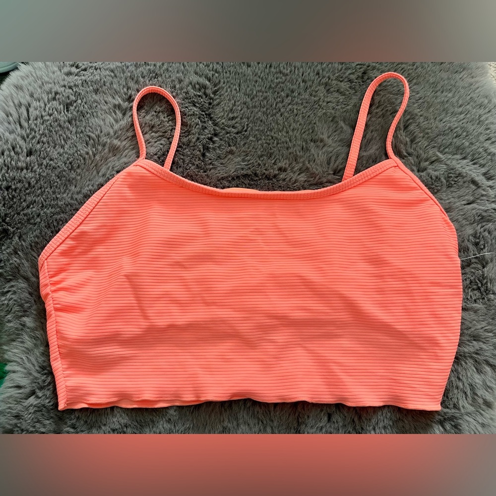 NoBo Coral Pink Bikini / Swim Top. Size Large. Lined w/ removable pads. BNWOT